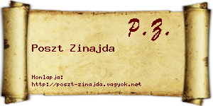 Poszt Zinajda névjegykártya